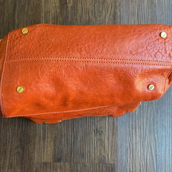 Tory Burch Orange Brown Pebble Mini Bag - Picture 4 of 12